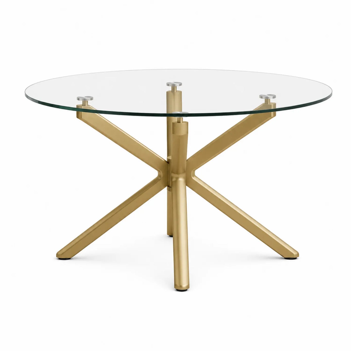 Mesa de vidrio templado y base de acero