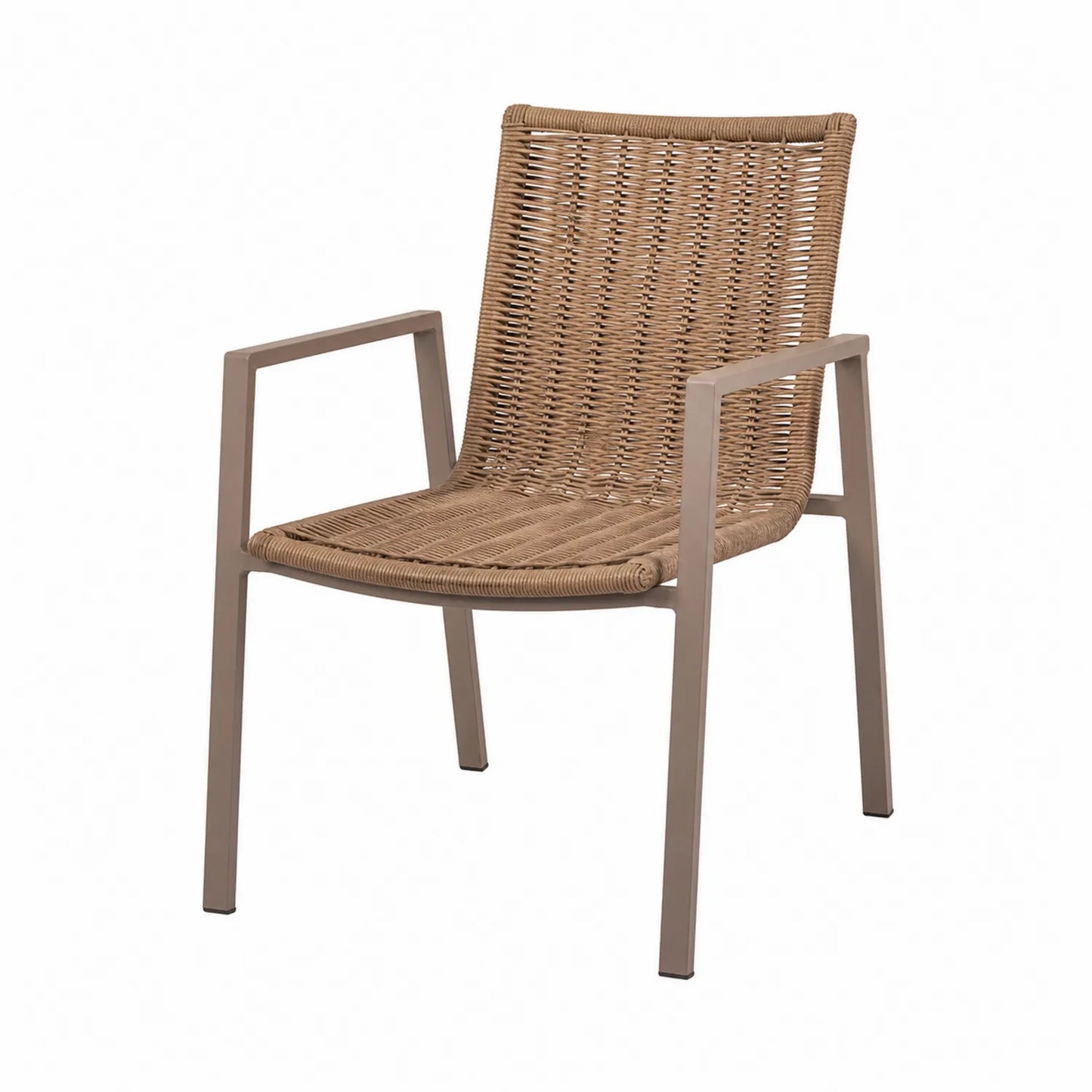 Silla de exterior de aluminio y tejido marrón 57x60x85 cm