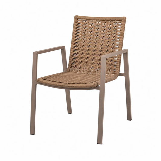 Silla de exterior de aluminio y tejido marrón 57x60x85 cm