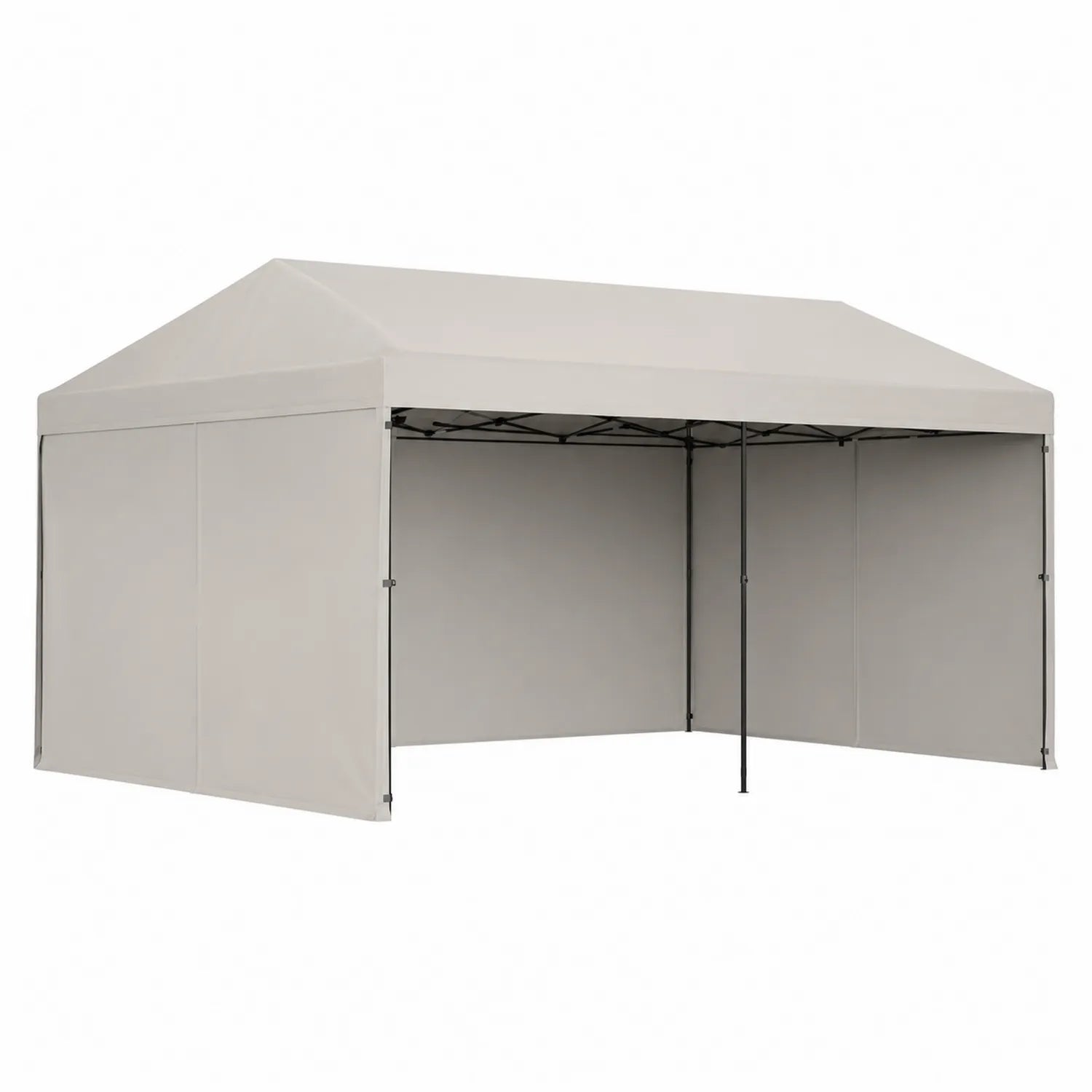 Carpa Plegable de Acero y Poliéster Beige 3x6m