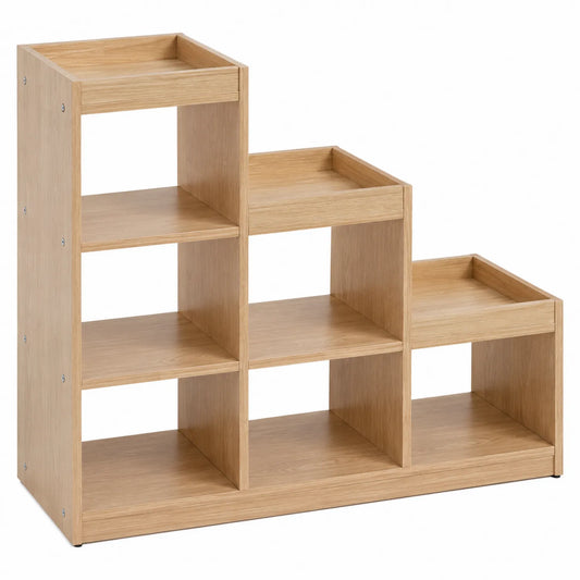Estantería escalonada de madera MDF Color Roble 110x78x30 cm